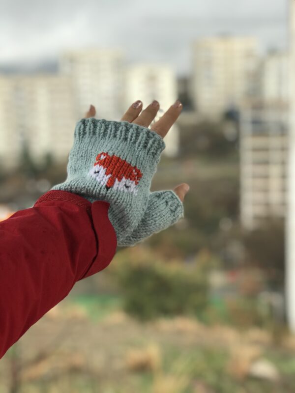 Fox Knit Fingerless Mittens - Image 6