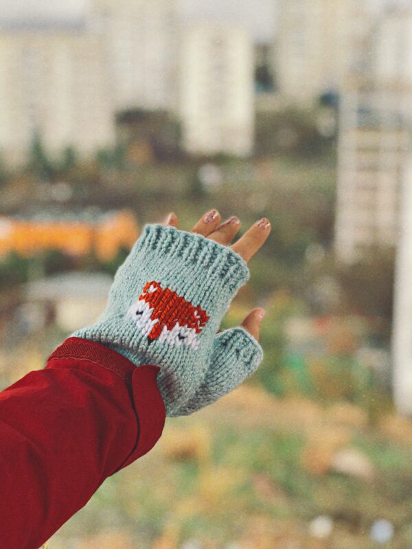 Fox Knit Fingerless Mittens - Image 5