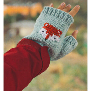 Fox Knit Fingerless Mittens