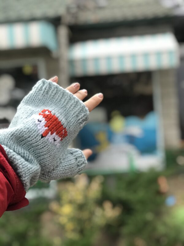 Fox Knit Fingerless Mittens - Image 4