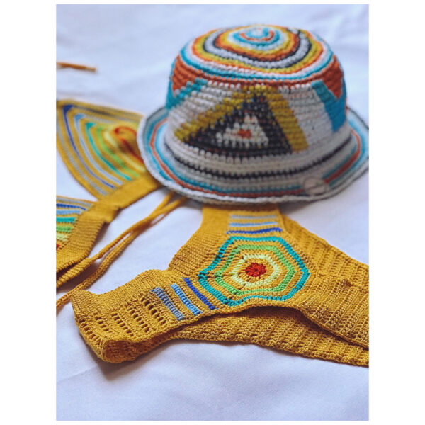 Sunburst Stripe Crochet Bikini Set - Image 4
