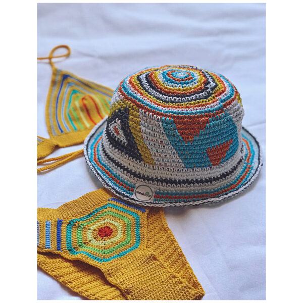 Sunburst Stripe Crochet Bikini Set - Image 2