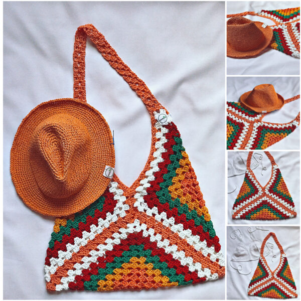 Retro Triangle Crochet Bag