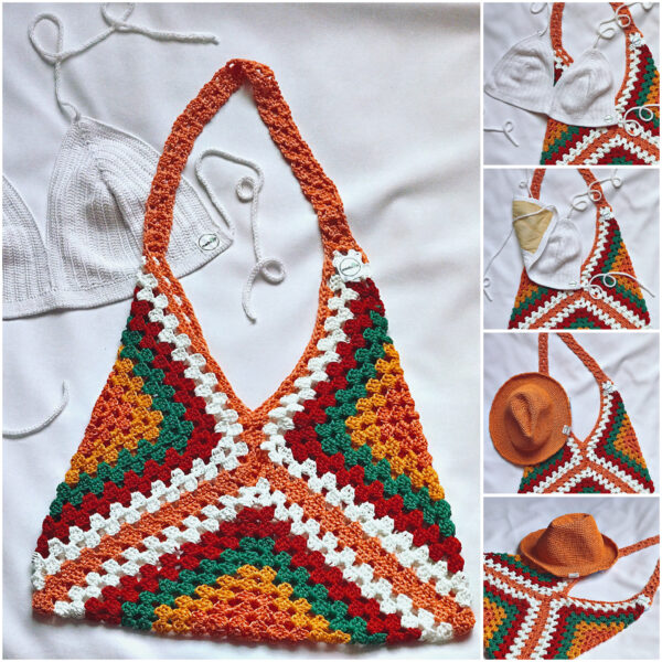 Retro Triangle Crochet Bag - Image 11