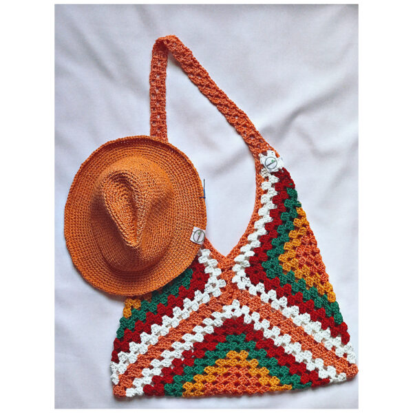 Retro Triangle Crochet Bag - Image 7
