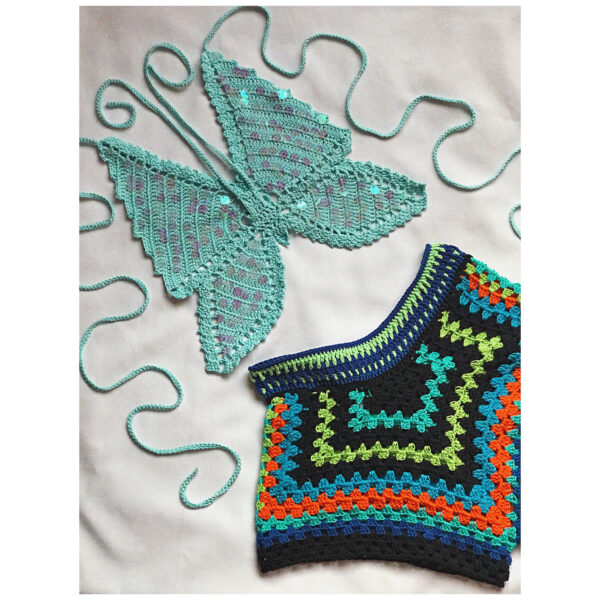Sequin Beaded Butterfly Crochet Tops - Image 10
