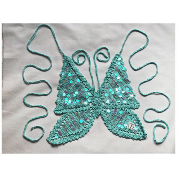 Sequin Beaded Butterfly Crochet Tops - Image 5