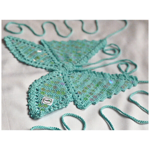 Sequin Beaded Butterfly Crochet Tops - Image 3